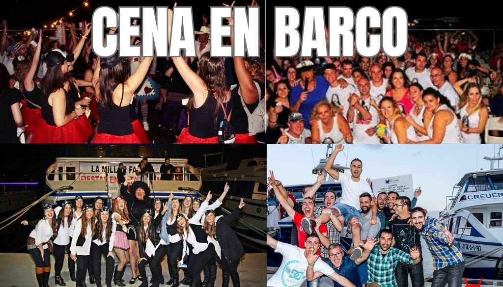 Fiesta en barco: cena despedidas Salou con DJ y show (salida Cambrils)